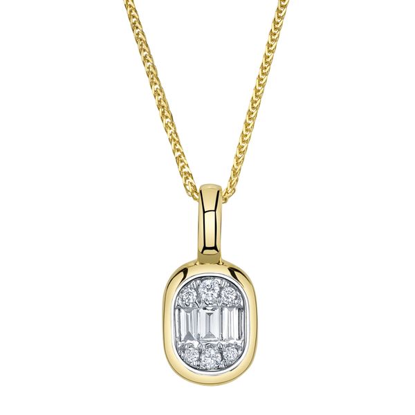 14K Yellow Gold Diamond Baguette Chopin Chain Necklace Gray's Jewelers Bespoke Saint James, NY