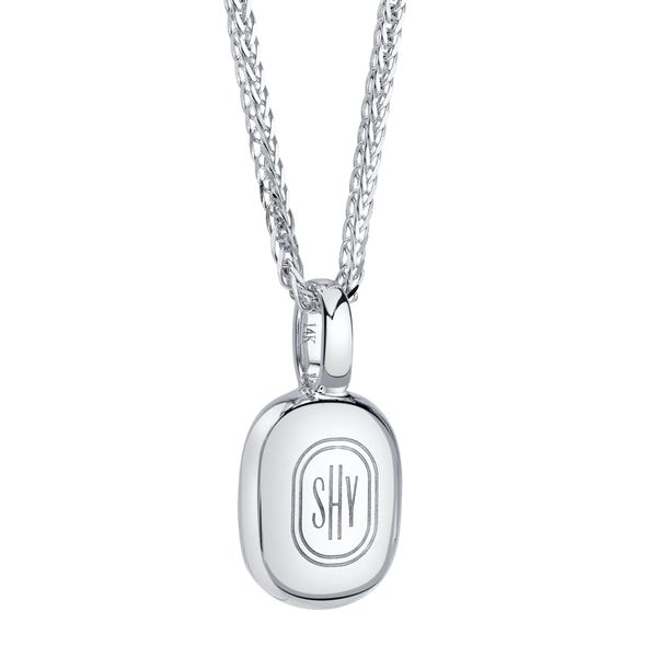 14K White Gold Diamond Baguette Chopin Chain Necklace Image 2 Gray's Jewelers Bespoke Saint James, NY
