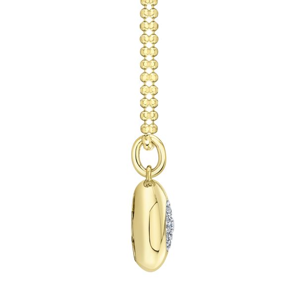 14K Yellow Gold Diamond Circle Faceted Ball Chain Necklace Image 3 Gray's Jewelers Bespoke Saint James, NY