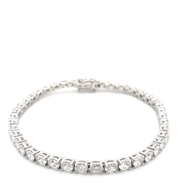 18k White Gold Oval Diamond Tennis Bracelet 7