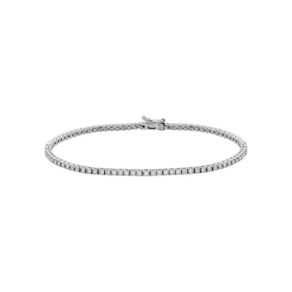 14k White Gold Diamond Tennis Bracelet Gray's Jewelers Bespoke Saint James, NY