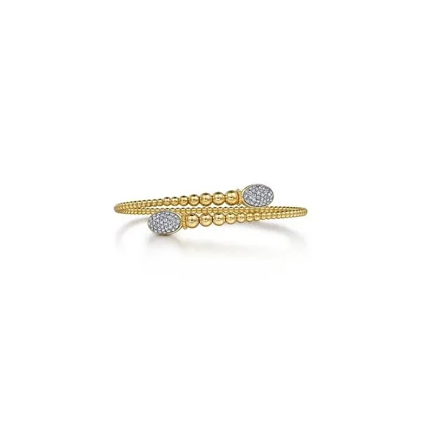 14K Yellow Gold Bujukan Diamond Bangle Image 2 Gray's Jewelers Bespoke Saint James, NY