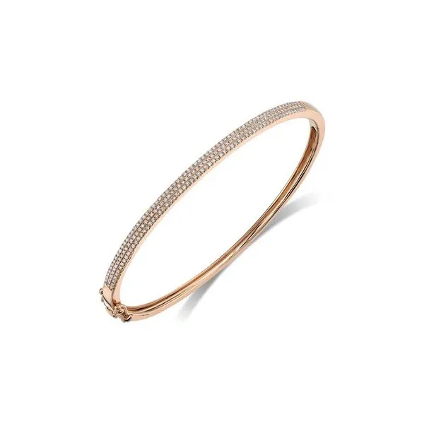 14K Rose Gold Diamond Pave Bangle Bracelet Image 2 Gray's Jewelers Bespoke Saint James, NY