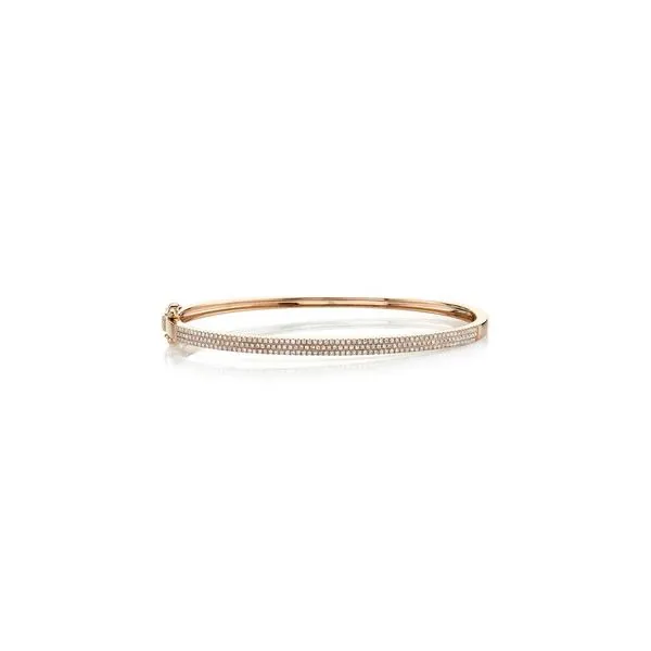 14K Rose Gold Diamond Pave Bangle Bracelet Gray's Jewelers Bespoke Saint James, NY