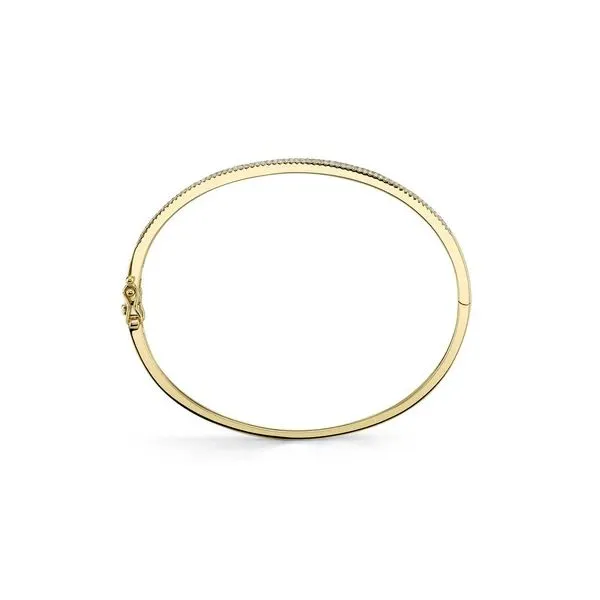 14K Yellow Gold Diamond Pave Bangle Bracelet Image 3 Gray's Jewelers Bespoke Saint James, NY