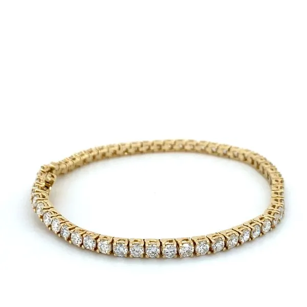 14K Yellow Gold Diamond Tennis Bracelet Gray's Jewelers Bespoke Saint James, NY