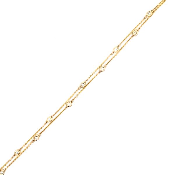 14K Yellow Gold Bezel Set Diamond Station Bracelet Gray's Jewelers Bespoke Saint James, NY