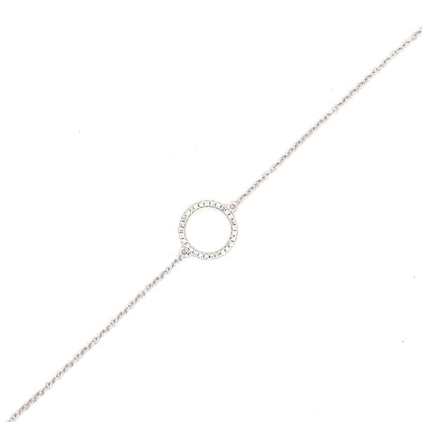 14K White Gold Diamond Circle Bracelet Gray's Jewelers Bespoke Saint James, NY