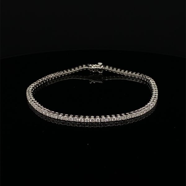 14K White Gold Diamond Tennis Bracelet Gray's Jewelers Bespoke Saint James, NY