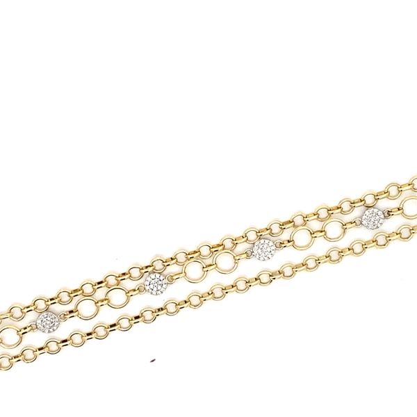 14K Two Tone Gold and Diamond Link Bracelet Gray's Jewelers Bespoke Saint James, NY