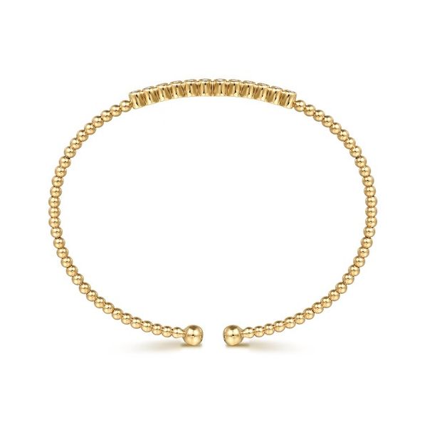 14K Yellow Gold Bujukan Bead Diamond Bangle Image 2 Gray's Jewelers Bespoke Saint James, NY