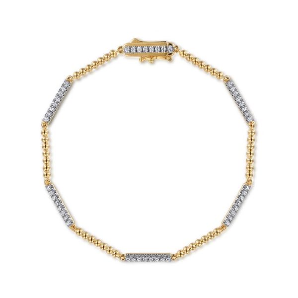14K Yellow Gold Diamond Tennis Bracelet-Bujukan Gray's Jewelers Bespoke Saint James, NY