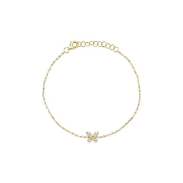 14K Yellow Gold Diamond Butterfly Bracelet Gray's Jewelers Bespoke Saint James, NY