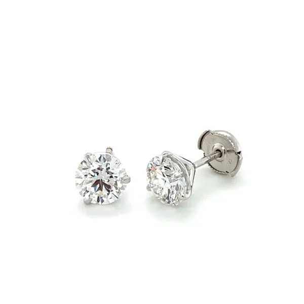 18k White Gold Lab Grown Diamond Stud Earrings 3.54 Total Lab Grown Diamond Carat Weight Gray's Jewelers Bespoke Saint James, NY