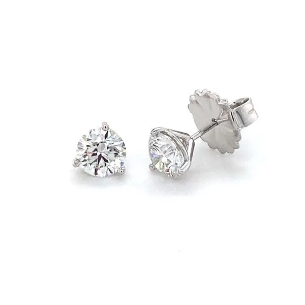 14K White Gold Lab Grown Round Diamond Stud Earrings Gray's Jewelers Bespoke Saint James, NY