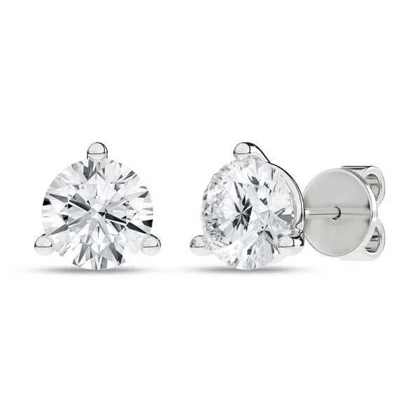 14K White Gold Lab Grown Diamond Martini Set Stud Earrings Gray's Jewelers Bespoke Saint James, NY