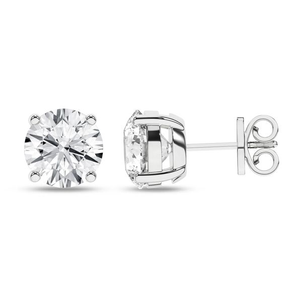 14K White Gold Lab Grown Diamond Solitaire Stud Earrings Gray's Jewelers Bespoke Saint James, NY