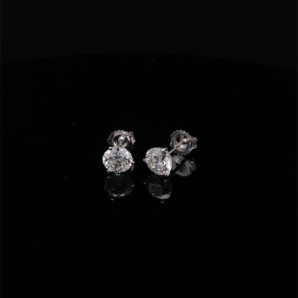 14K White Gold Lab Grown Diamond Stud Earrings Gray's Jewelers Bespoke Saint James, NY