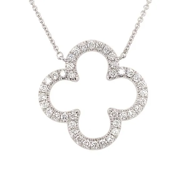 14K White Gold Lab Grown Clover Pendant Gray's Jewelers Bespoke Saint James, NY
