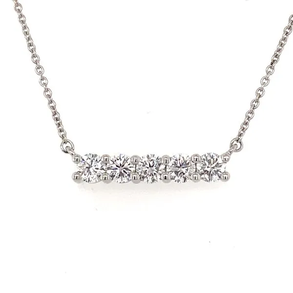 14K White Gold Lab Grown Diamond Bar Pendant Gray's Jewelers Bespoke Saint James, NY