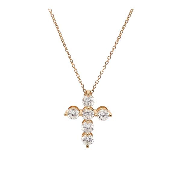 14K Yellow Gold Lab Grown Diamond Cross Pendant Gray's Jewelers Bespoke Saint James, NY