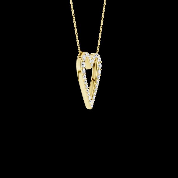 14K Yellow Gold Lab Grown Diamond Heart Pendant Image 2 Gray's Jewelers Bespoke Saint James, NY