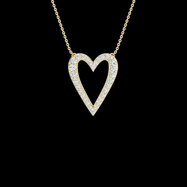 14K Yellow Gold Lab Grown Diamond Heart Pendant Gray's Jewelers Bespoke Saint James, NY