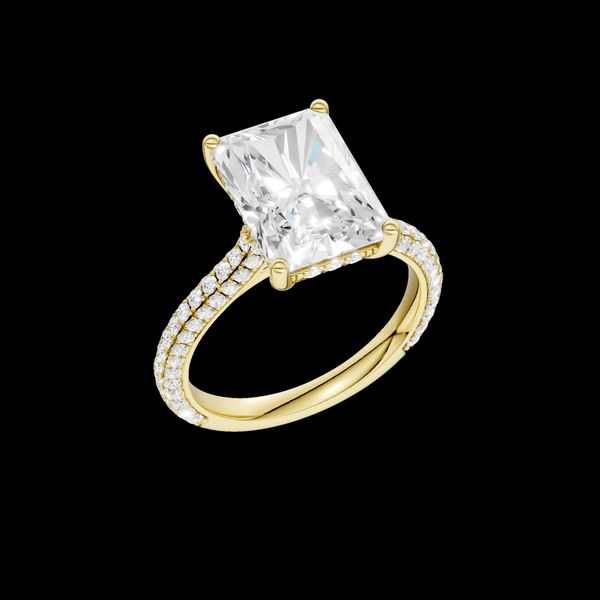 14K Yellow Gold Lab Grown Diamond Radiant Cut w/Hidden Halo Engagement Ring Image 2 Gray's Jewelers Bespoke Saint James, NY