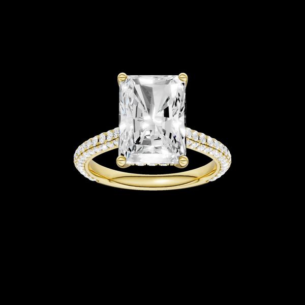 14K Yellow Gold Lab Grown Diamond Radiant Cut w/Hidden Halo Engagement Ring Gray's Jewelers Bespoke Saint James, NY