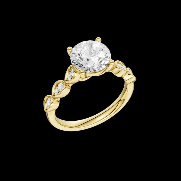 14K Yellow Gold Lab Grown Diamond Trellis Shank Engagement Ring Image 2 Gray's Jewelers Bespoke Saint James, NY