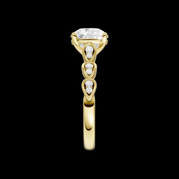 14K Yellow Gold Lab Grown Diamond Trellis Shank Engagement Ring Image 3 Gray's Jewelers Bespoke Saint James, NY