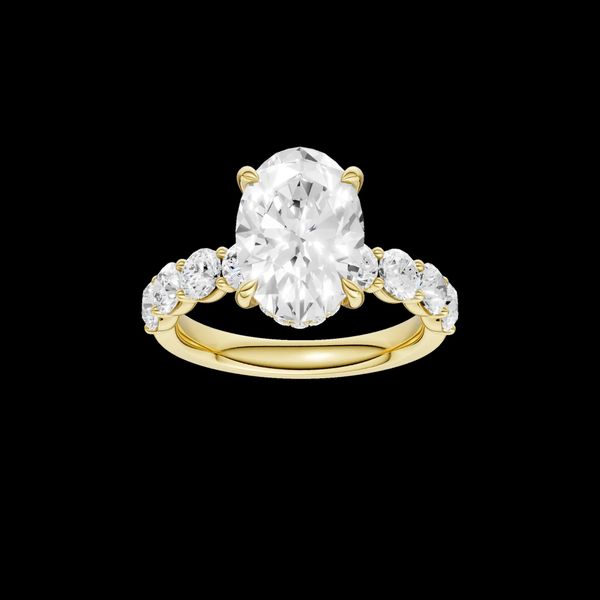 14K Yellow Gold Lab Grown Oval Diamond Engagement Ring Gray's Jewelers Bespoke Saint James, NY