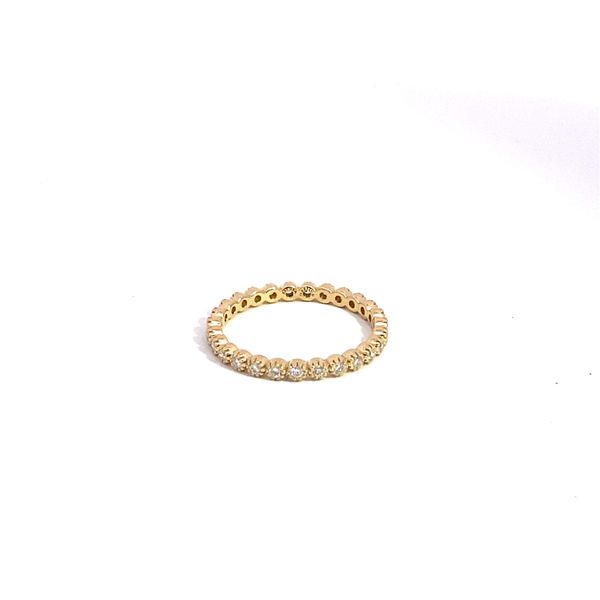 14K Yellow Gold Lab Grown Diamond Milgrain Set Eternity Band Gray's Jewelers Bespoke Saint James, NY