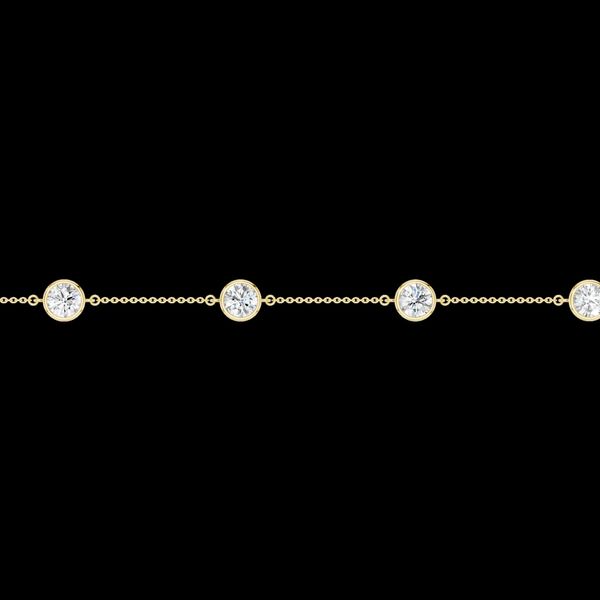 14K Yellow Gold Lab Grown Diamond Station Bezel-Set Bracelet Image 2 Gray's Jewelers Bespoke Saint James, NY
