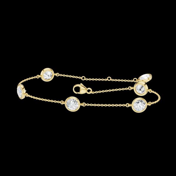 14K Yellow Gold Lab Grown Diamond Station Bezel-Set Bracelet Gray's Jewelers Bespoke Saint James, NY