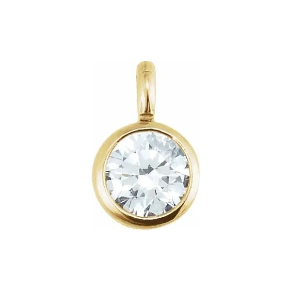 14K Yellow Gold Lab Grown Diamond Dangle Charm Gray's Jewelers Bespoke Saint James, NY