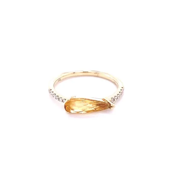 14K Yellow Gold Citrine and Diamond Ring Gray's Jewelers Bespoke Saint James, NY