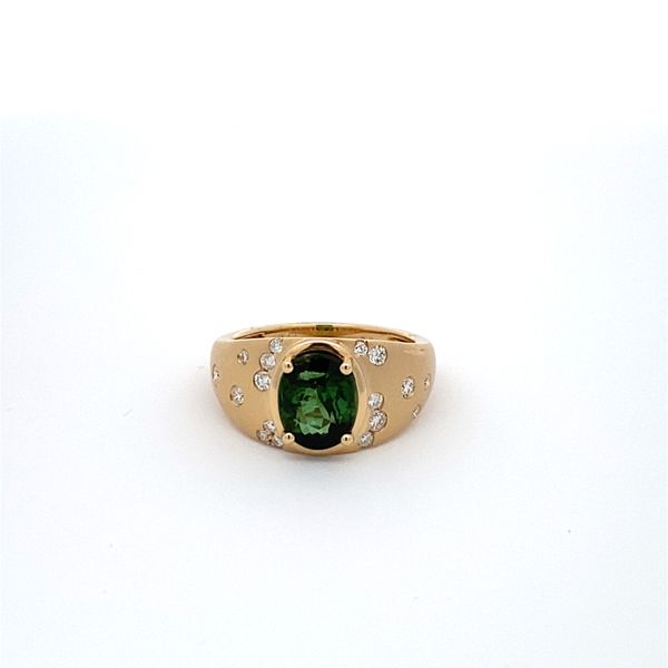 14K Yellow Gold Multicolor Tourmaline and Diamond Ring Gray's Jewelers Bespoke Saint James, NY
