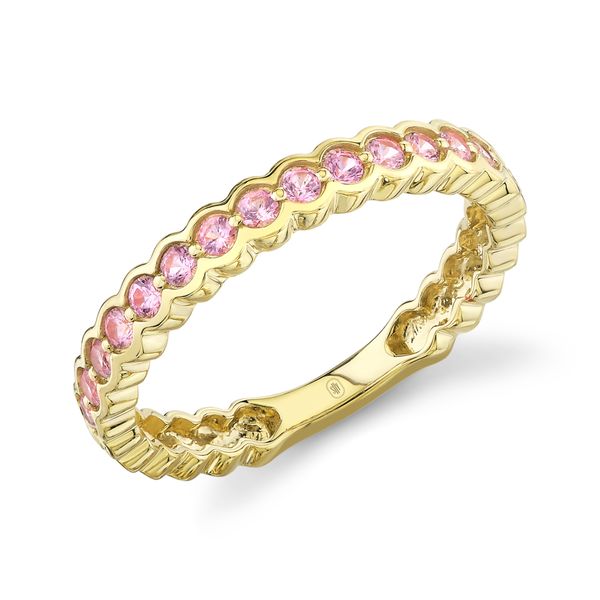 14K Yellow Gold Pink Sapphire Band Gray's Jewelers Bespoke Saint James, NY