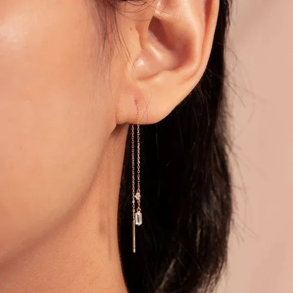 CAMILA | Topaz Threader Earrings Image 2 Gray's Jewelers Bespoke Saint James, NY