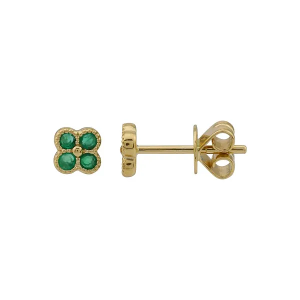 Emerald shop clover earrings