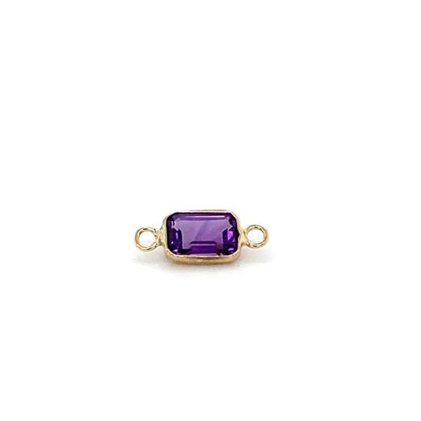 14K Yellow Gold Amethyst Emerald Cut Charm for Permanent Bracelet Gray's Jewelers Bespoke Saint James, NY