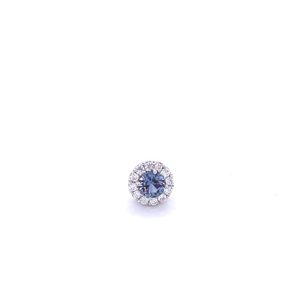 14k White Gold Lab Created Alexandrite Charm With Diamond Halo Gray's Jewelers Bespoke Saint James, NY