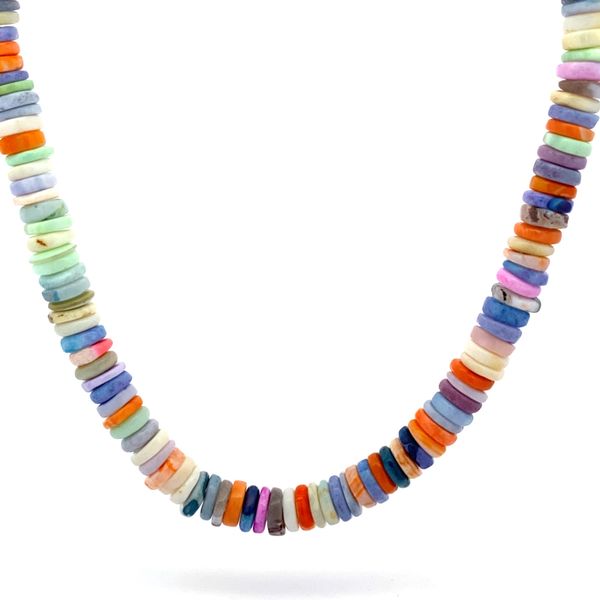14K Yellow Gold Multi Opal Roundel Necklace Gray's Jewelers Bespoke Saint James, NY