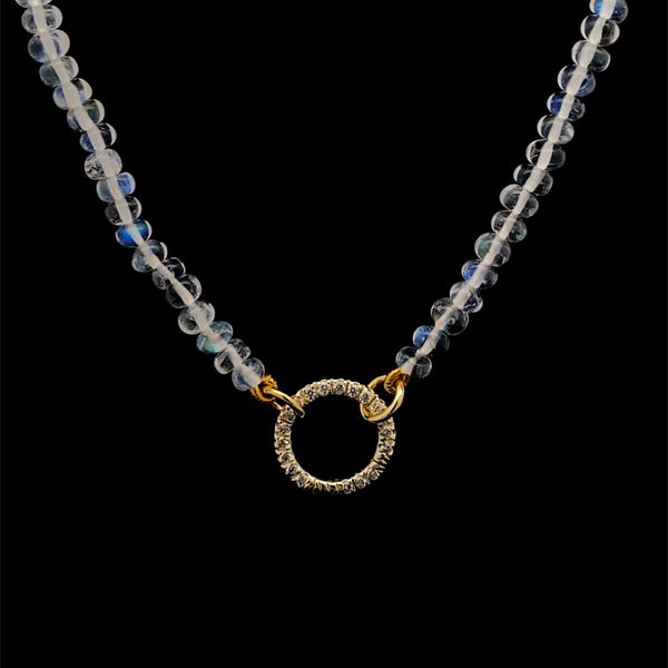 14K Yellow Gold Moonstone Roundell Necklace Image 2 Gray's Jewelers Bespoke Saint James, NY