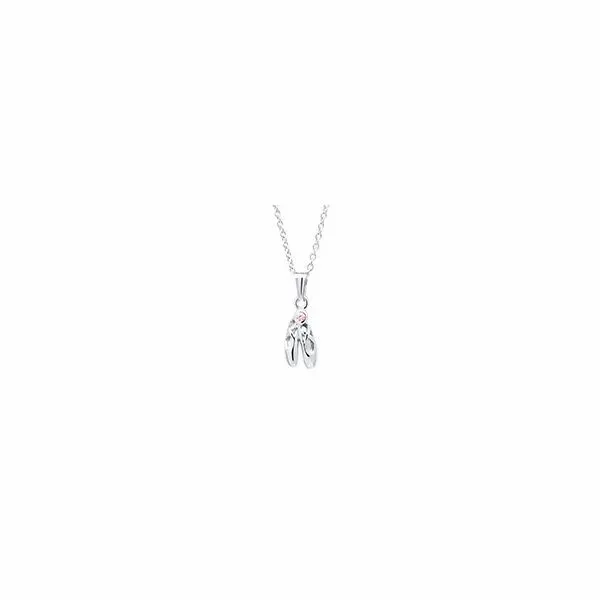 Childrens Sterling Silver Cubic Zirconia Ballet Slipper Pendant Gray's Jewelers Bespoke Saint James, NY