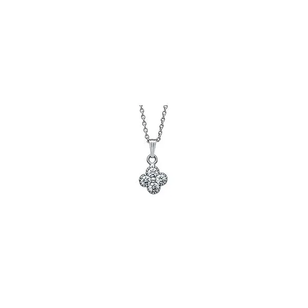 Childrens Sterling Silver Four Cubic Zirconia Clover Pendant Gray's Jewelers Bespoke Saint James, NY