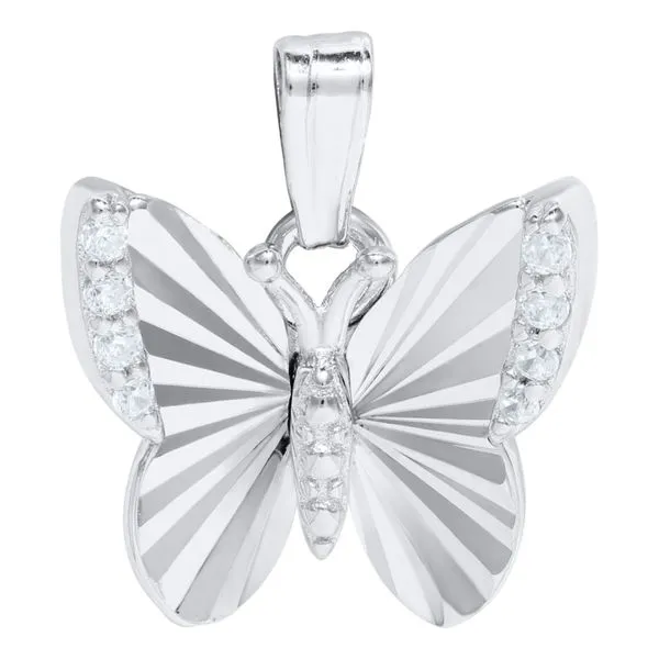 Childrens Sterling Silver Cubic Zirconia Butterfly Necklace Gray's Jewelers Bespoke Saint James, NY