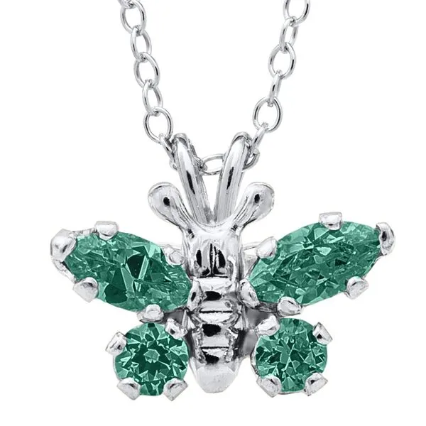 Children's Sterling Silver May Cubic Zirconia Butterfly Pendant Gray's Jewelers Bespoke Saint James, NY