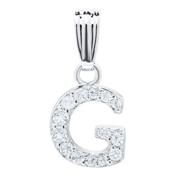 Children's Sterling Silver White Topaz Initial G Necklace Gray's Jewelers Bespoke Saint James, NY